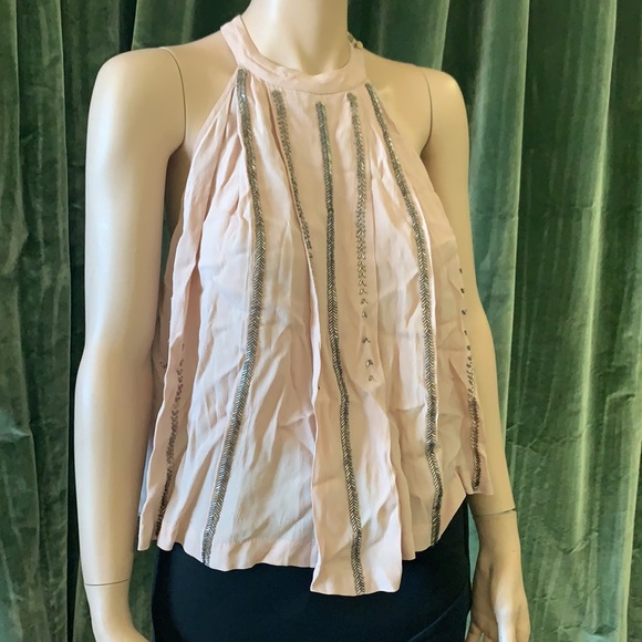 Free People Pink Flowy Beaded Top - Picture 5 of 5